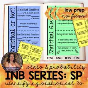 Recognizing Statistical Questions Interactive Notebook Activities (6SP1)