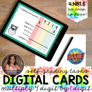 Multidigit Multiplication Boom Cards™ 4-Digit by 1-Digit (4NBT5)