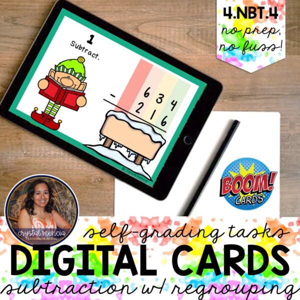 Multidigit Subtraction with Regrouping Boom Cards™ (4NBT4)