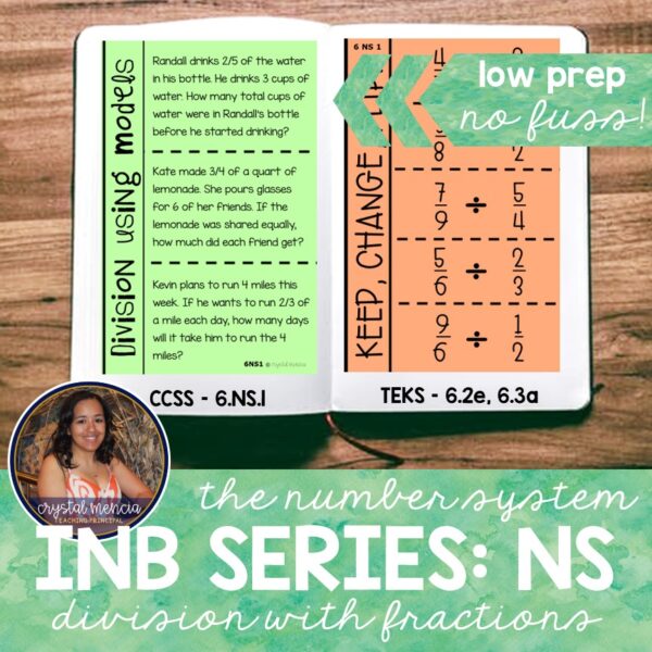 Division of Fractions Interactive Notebook Activities (6NS1)