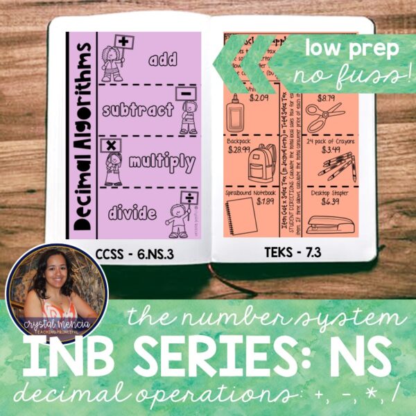 Decimal Operations Using Standard Algorithms Interactive Notebook Activities (6NS3)
