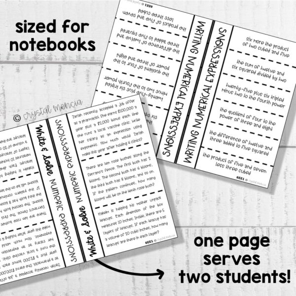Numerical Expressions with Exponents Interactive Notebook (6EE1) - Image 2