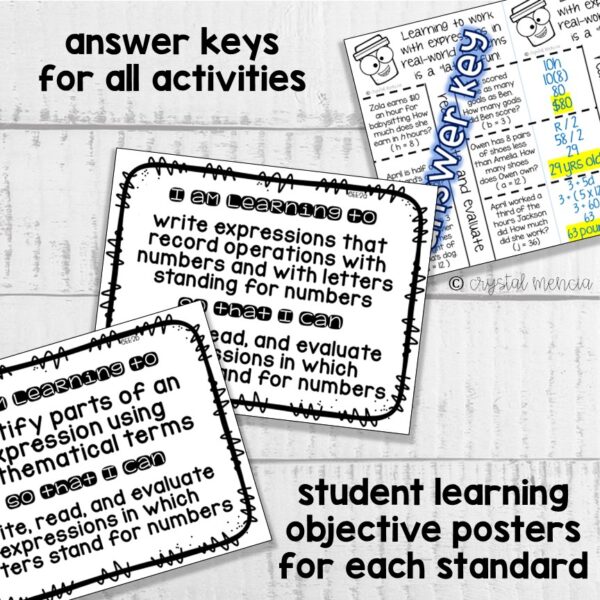 Read, Write, & Evaluate Algebraic Expressions INB (6EE2) - Image 3