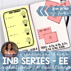 True Solutions for Equations & Inequalities Interactive Notebook Activities (6EE5)