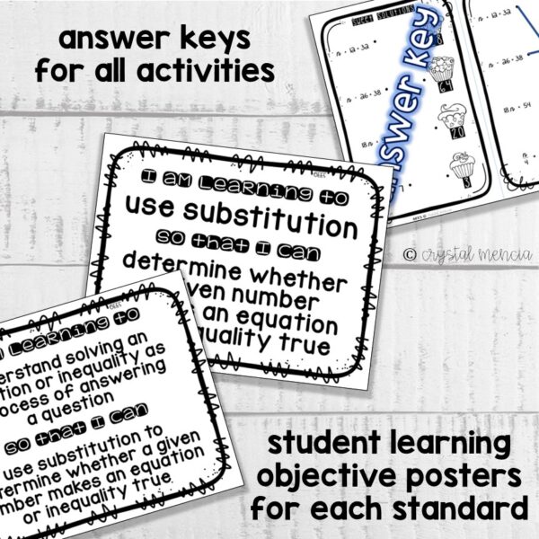 True Solutions for Equations & Inequalities Interactive Notebook Activities (6EE5) - Image 3