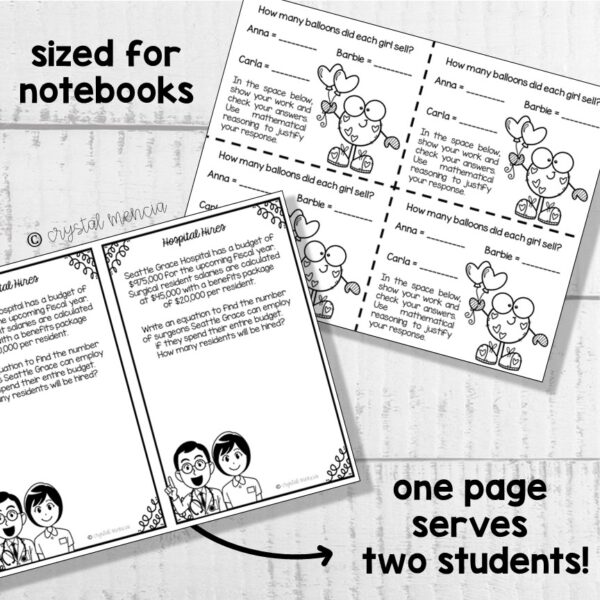 Variables in Equations & Inequalities Interactive Notebook Activities (6EE6) - Image 2