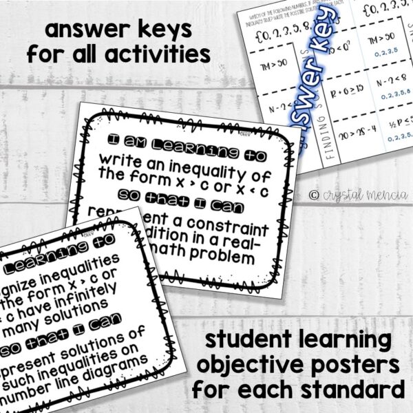 Writing Inequalities Interactive Notebook Activities (6EE8) - Image 3