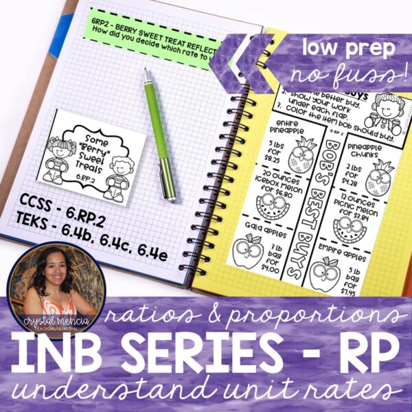 Understanding Ratios and Unit Rates Interactive Notebook Activities (6RP2)