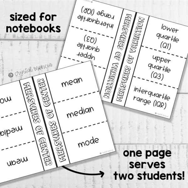Statistical Variability Interactive Notebook Activities (6SP3) - Image 2