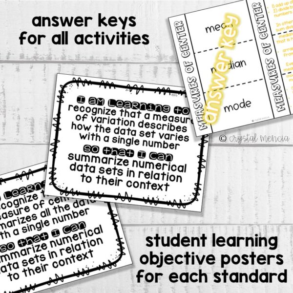 Statistical Variability Interactive Notebook Activities (6SP3) - Image 3