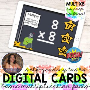 Basic Multiplication Fast Facts x8 Boom Cards™