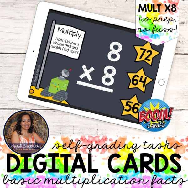 Basic Multiplication Fast Facts x8 Boom Cards™