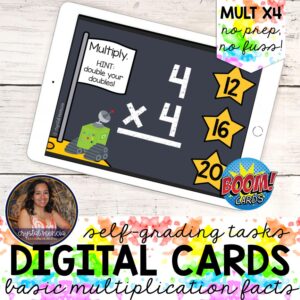 Basic Multiplication Fast Facts x4 Boom Cards™