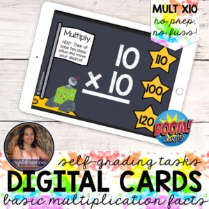 Basic Multiplication Fast Facts x10 Boom Cards™