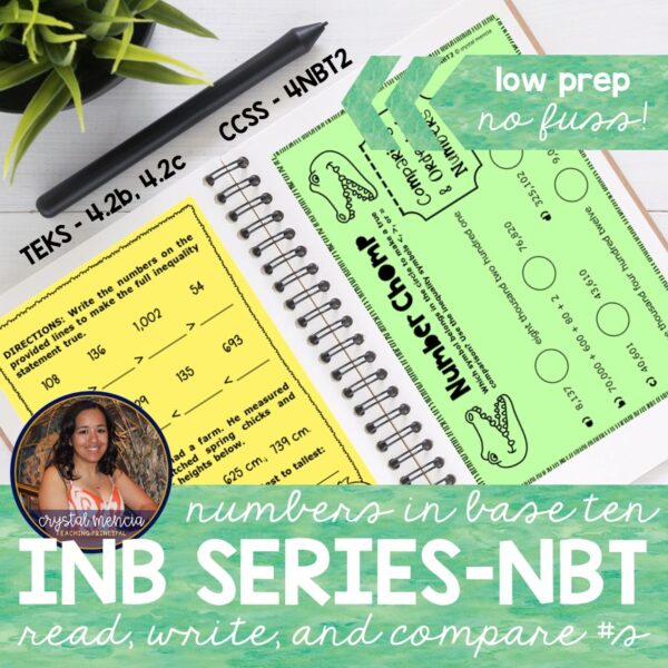 4NBT2 Read, Write, & Compare Numbers Interactive Notebook Series