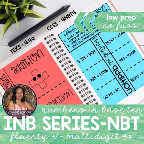 4NBT4 Add & Subtract Multidigit Numbers Interactive Notebook Series