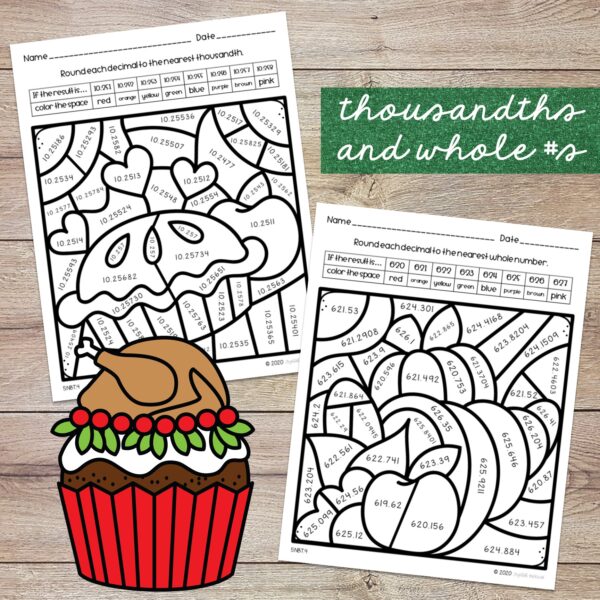 Rounding Decimals Color by Code Thanksgiving (5NBT4) - Image 3