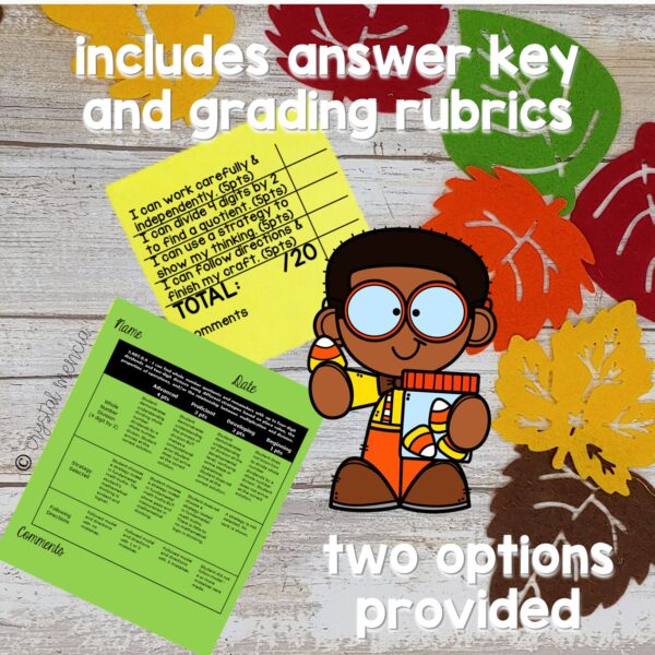 4 digit by 2 digit Division Fall Math Craft (5NBT6) - Image 4