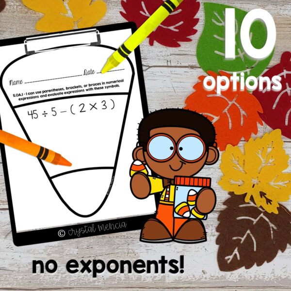 Order of Operations Fall Math Craft (5OA1) - Image 2