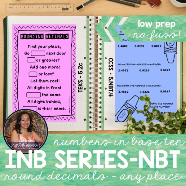 Rounding Decimals Interactive Notebook Series (5NBT4)
