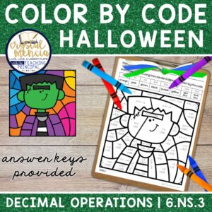 Decimal Operations Color by Code Halloween (6NS3)