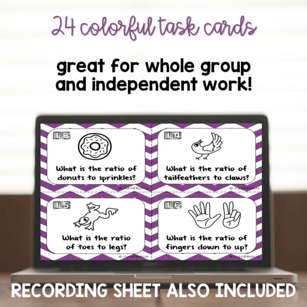 6RP1 Expressing and Writing Ratios QR Math Task Cards - Image 4