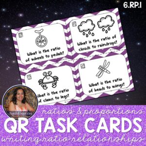 6RP1 Expressing and Writing Ratios QR Math Task Cards