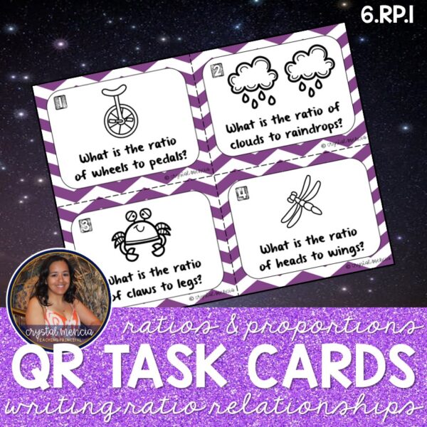 6RP1 Expressing and Writing Ratios QR Math Task Cards