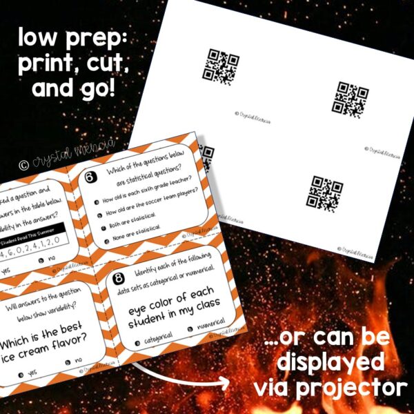 6SP1 Identifying Statistical Questions QR Math Task Cards - Image 2