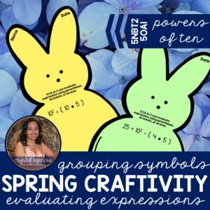 Order of Operations Powers of Ten Spring Math Craft (6EE1)