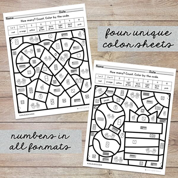 Subitizing 1 to 10 Color by Code Christmas - Image 2