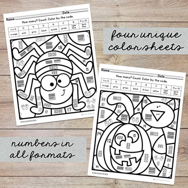 Counting 11 to 20 Color by Code Halloween - Image 2