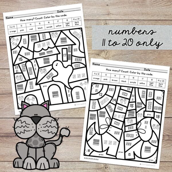 Counting 11 to 20 Color by Code Halloween - Image 3