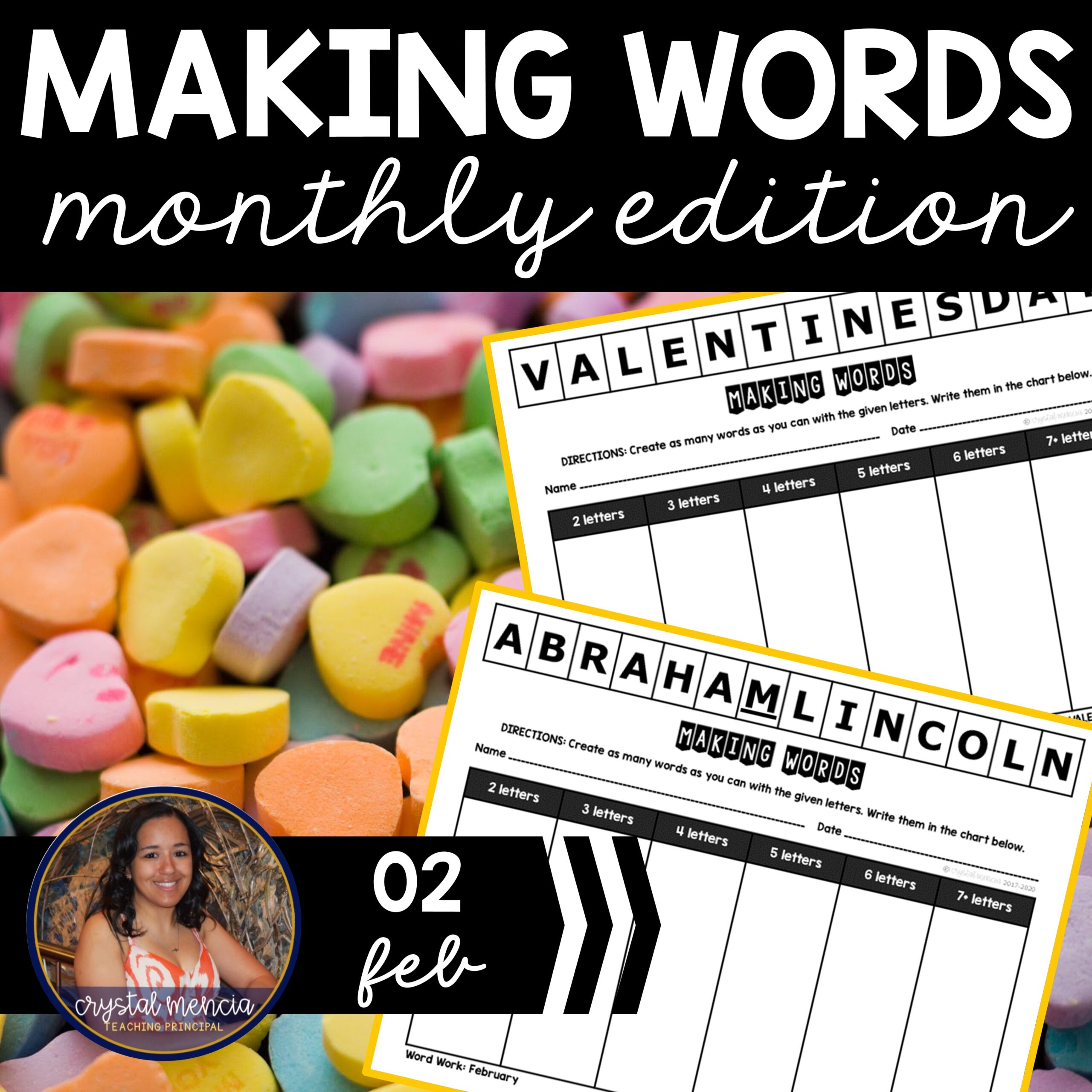 Making Words Print & Digital Word Work Activities for February