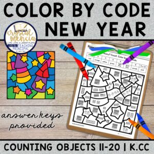 Counting 11 to 20 Color by Code New Year